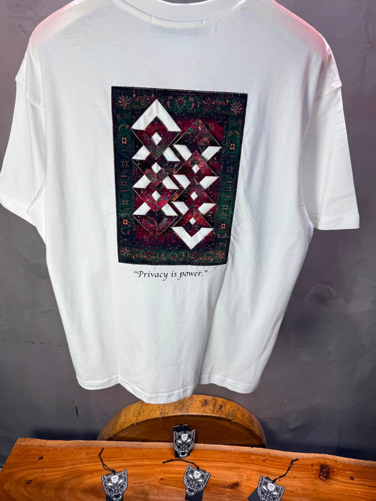T-Shirt Oversize  Privacy is Power — Blanc 5138