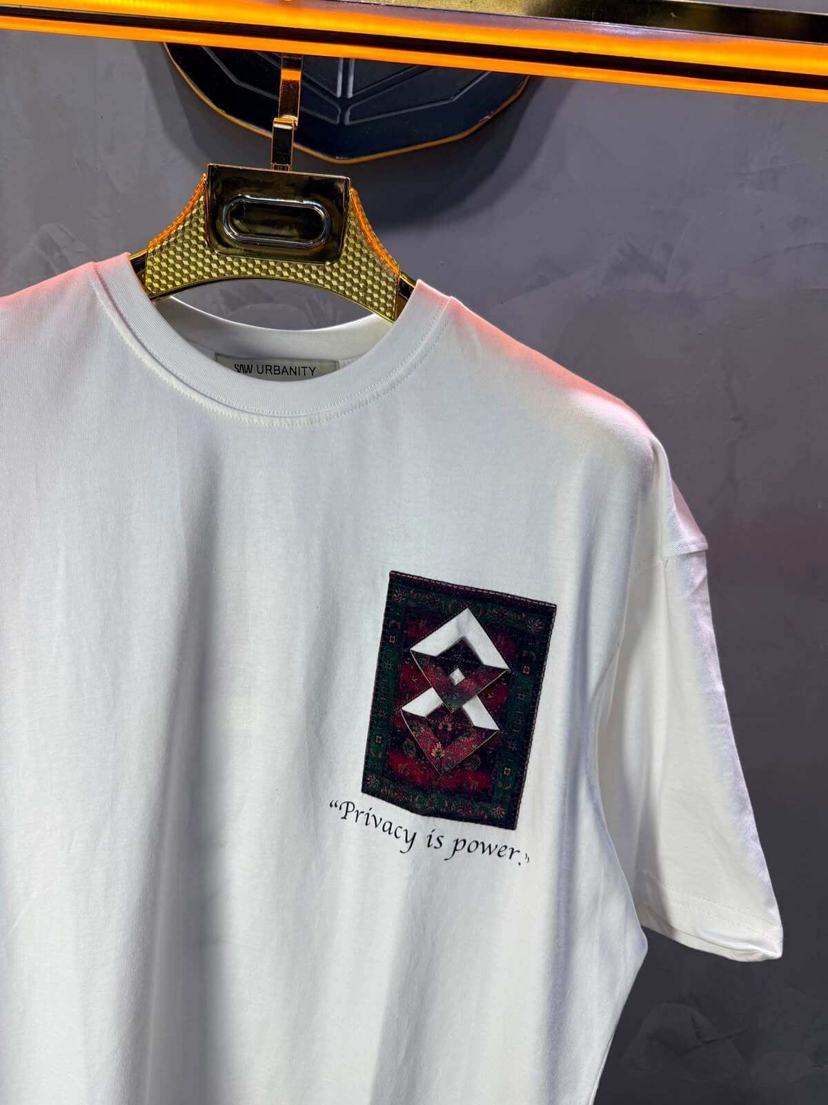 T-Shirt Oversize  Privacy is Power — Blanc 5138