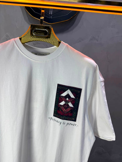 T-Shirt Oversize  Privacy is Power — Blanc 5138