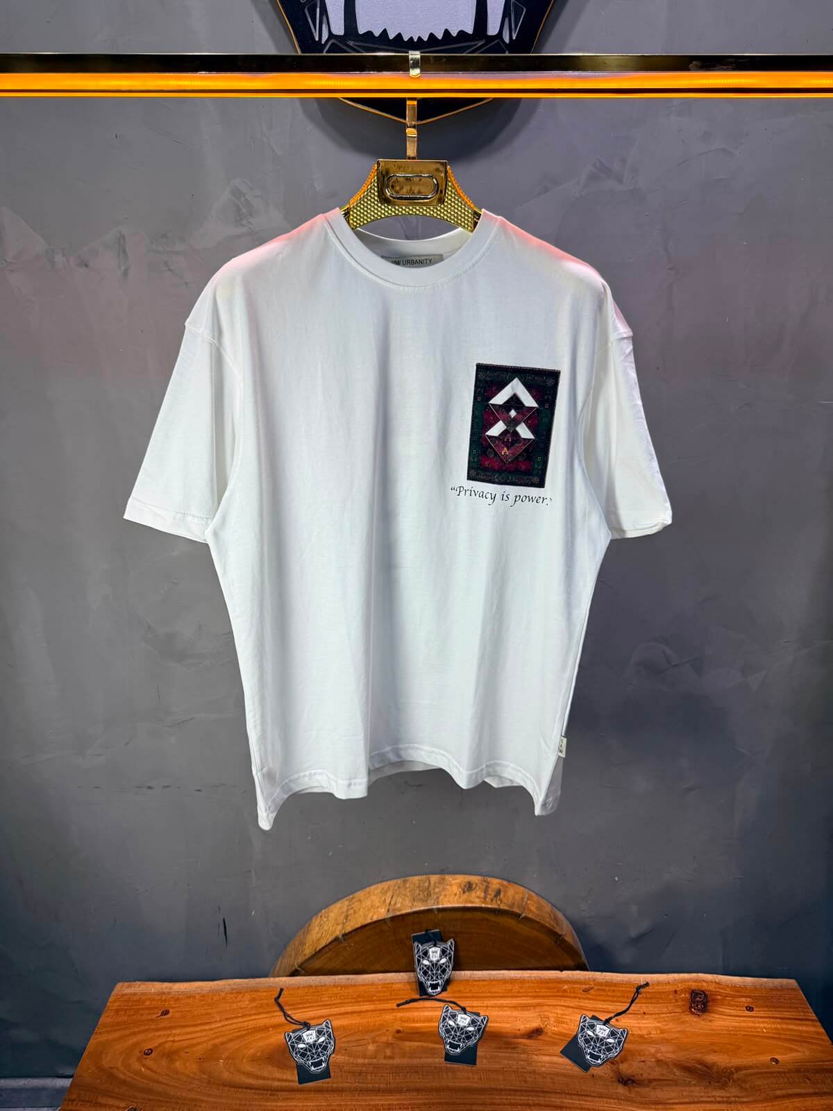 T-Shirt Oversize  Privacy is Power — Blanc 5138