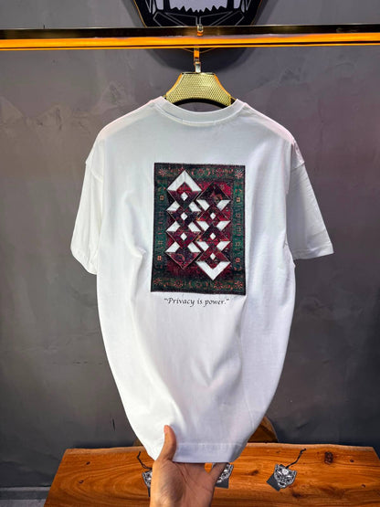 T-Shirt Oversize  Privacy is Power — Blanc 5138