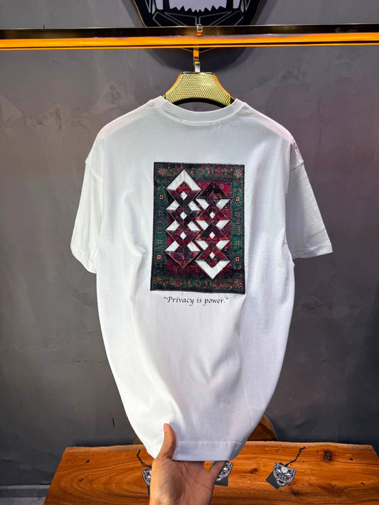 T-Shirt Oversize  Privacy is Power — Blanc 5138