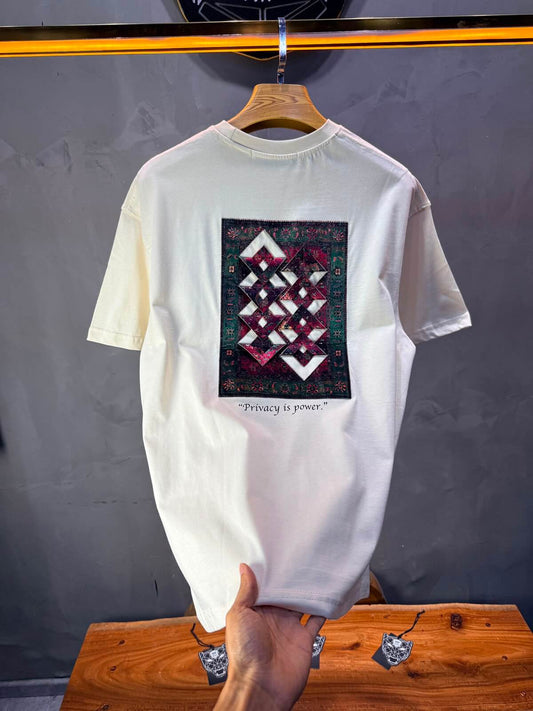 T-Shirt Oversize  Privacy is Power — Beige 5138