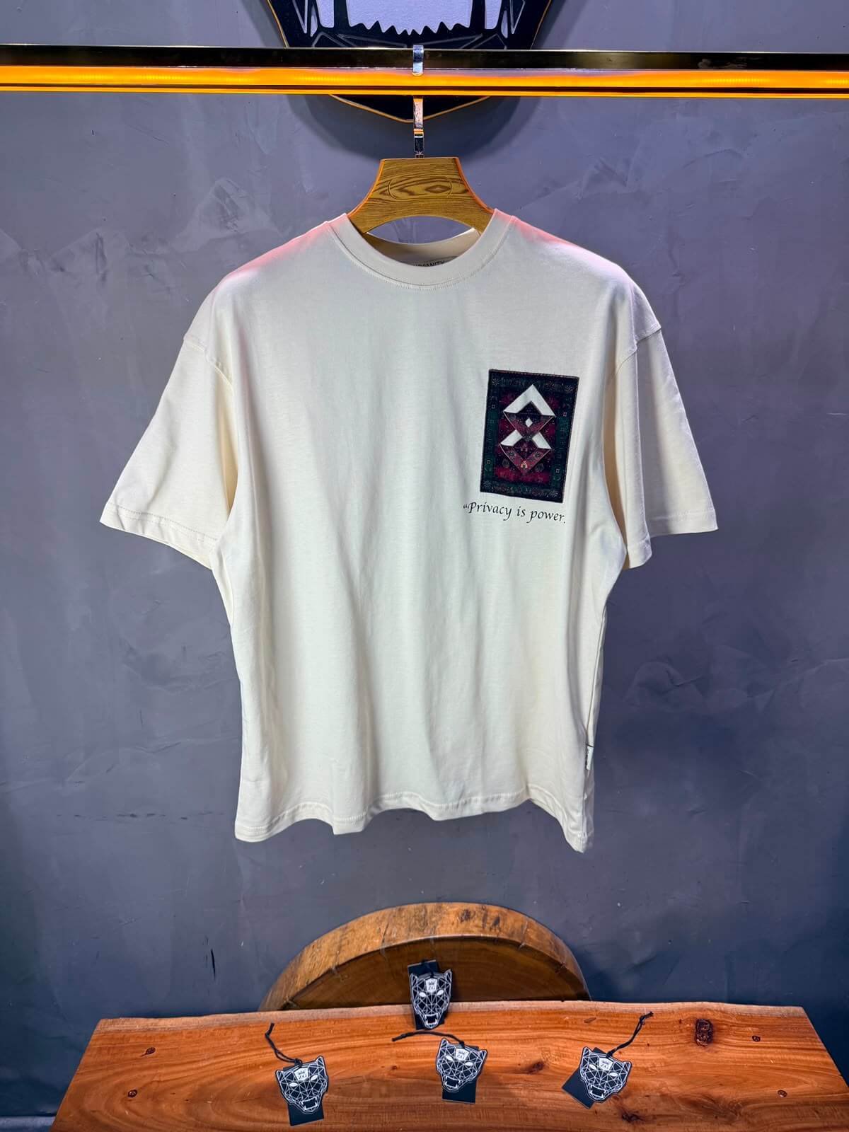 T-Shirt Oversize  Privacy is Power — Beige 5138
