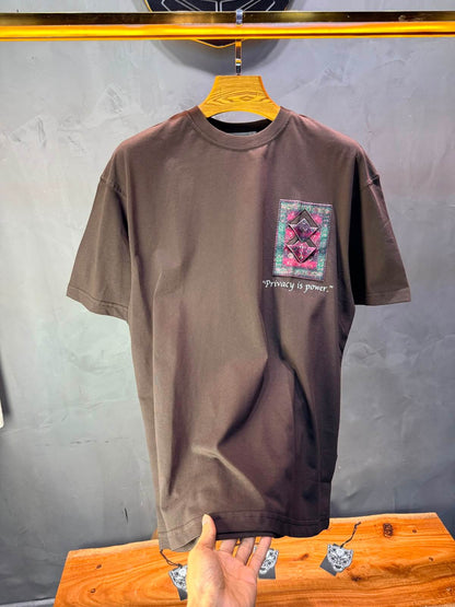 T-Shirt Oversize  Privacy is Power — Brown 5138