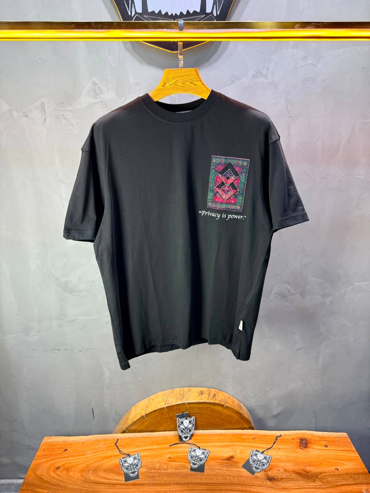 T-Shirt Oversize  Privacy is Power — Noir 5138