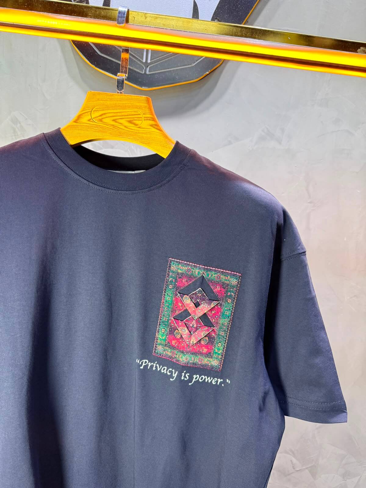 T-Shirt Oversize  Privacy is Power — Navy Blue 5138