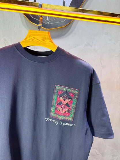 T-Shirt Oversize  Privacy is Power — Navy Blue 5138