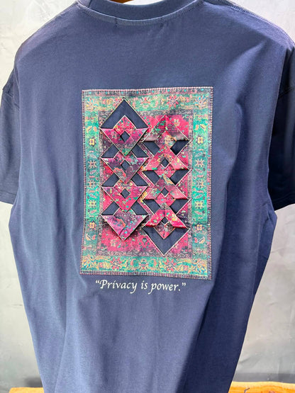 T-Shirt Oversize  Privacy is Power — Navy Blue 5138