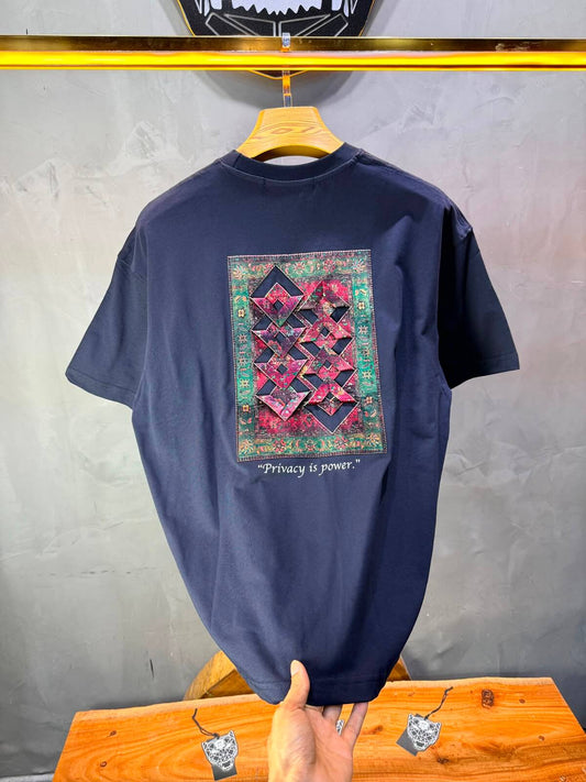 T-Shirt Oversize  Privacy is Power — Navy Blue 5138