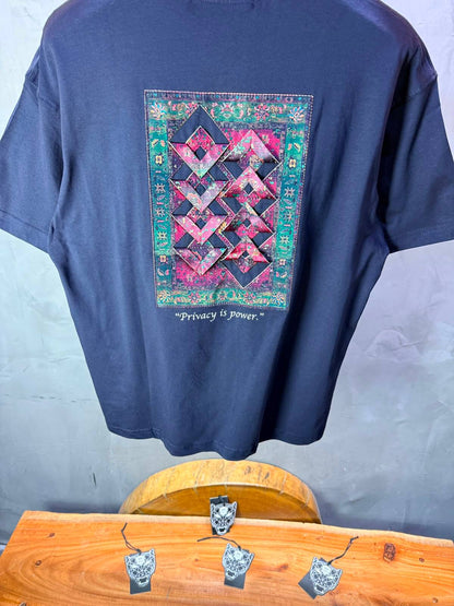 T-Shirt Oversize  Privacy is Power — Navy Blue 5138