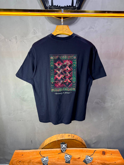 T-Shirt Oversize  Privacy is Power — Navy Blue 5138