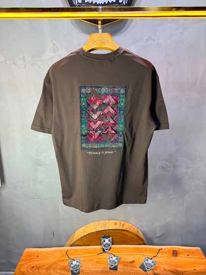 T-Shirt Oversize  Privacy is Power — Brown 5138