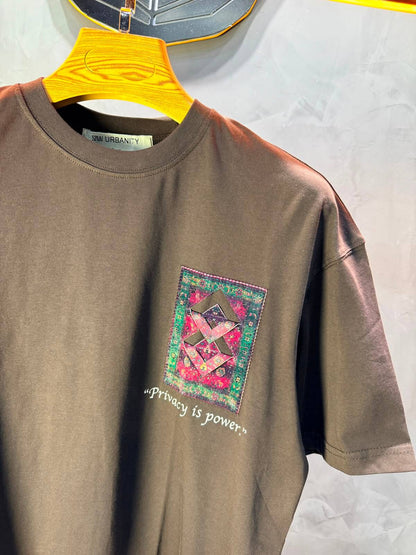 T-Shirt Oversize  Privacy is Power — Brown 5138