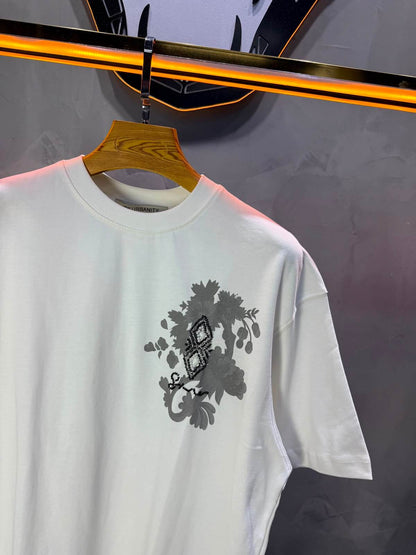 T-Shirt Oversize Urbanity Floral Baroque — Blanc 5121