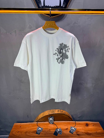 T-Shirt Oversize Urbanity Floral Baroque — Blanc 5121