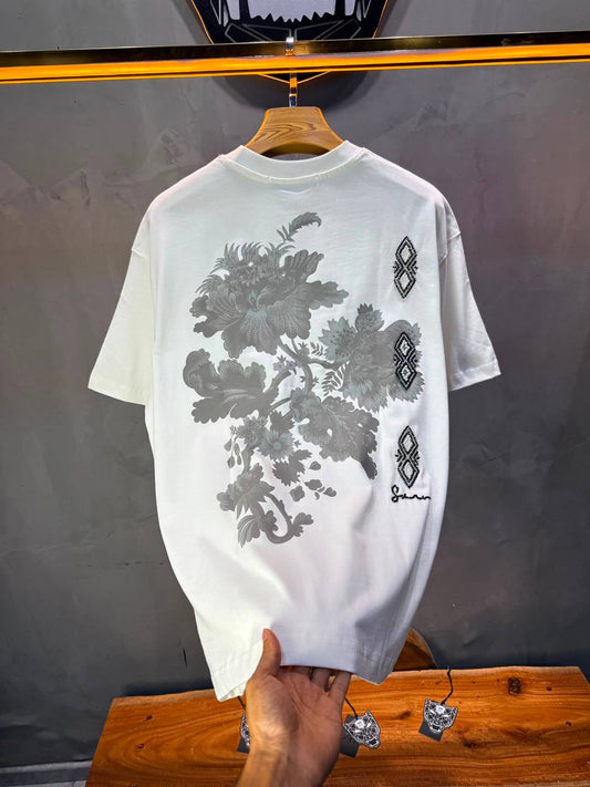 T-Shirt Oversize Urbanity Floral Baroque — Blanc 5121