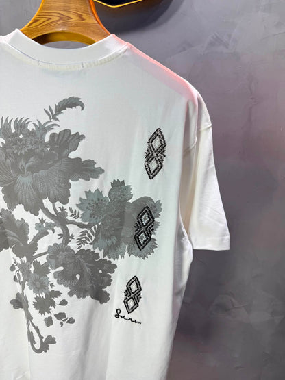 T-Shirt Oversize Urbanity Floral Baroque — Blanc 5121