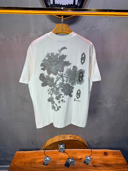 T-Shirt Oversize Urbanity Floral Baroque — Blanc 5121