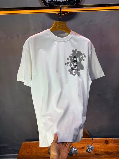 T-Shirt Oversize Urbanity Floral Baroque — Blanc 5121