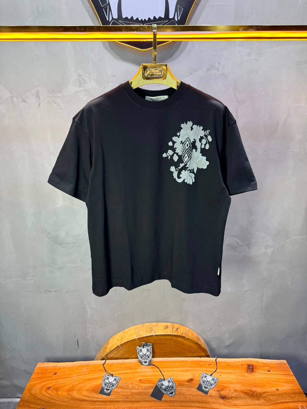 T-Shirt Oversize Urbanity Floral Baroque — Noir 5121