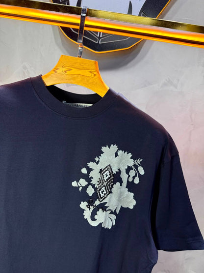 T-Shirt Oversize Urbanity Floral Baroque — Navy Blue 5121