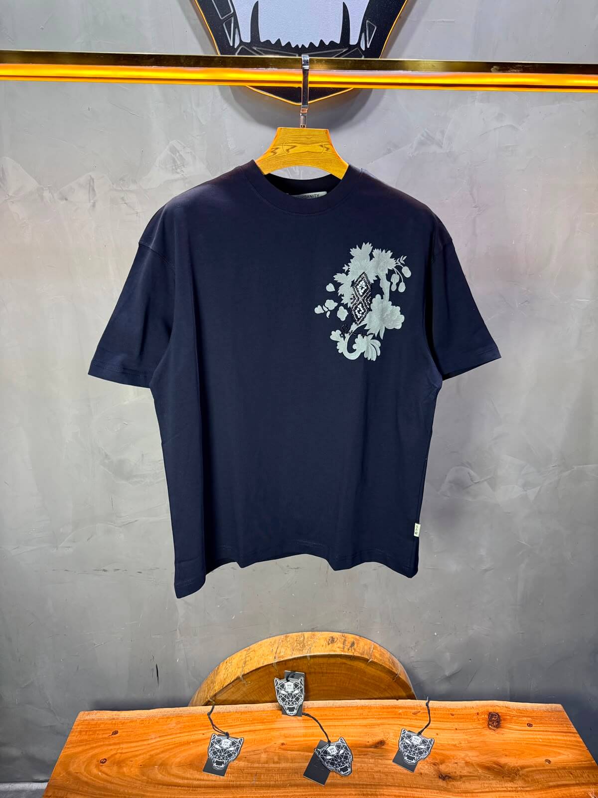 T-Shirt Oversize Urbanity Floral Baroque — Navy Blue 5121