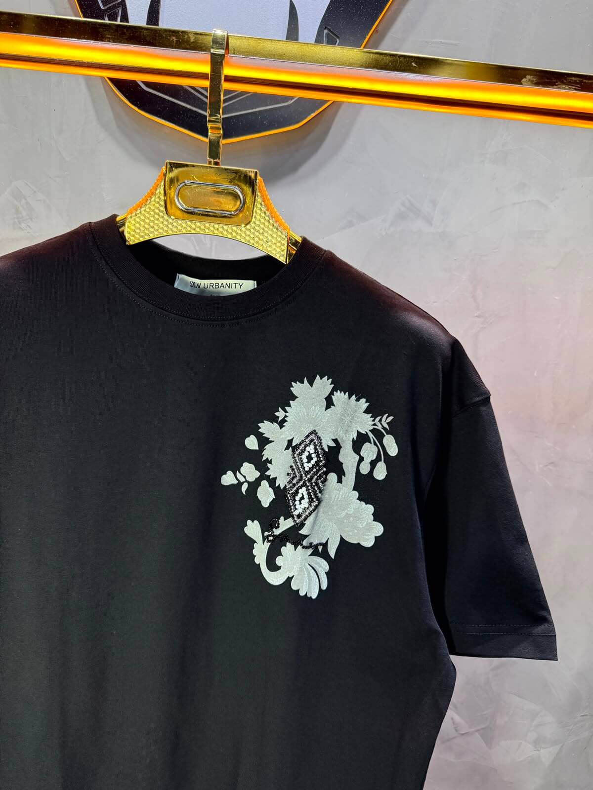 T-Shirt Oversize Urbanity Floral Baroque — Noir 5121