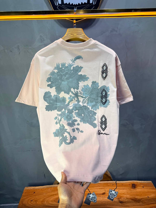 T-Shirt Oversize Urbanity Floral Baroque — Rose 5121
