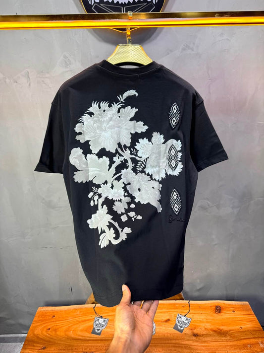 T-Shirt Oversize Urbanity Floral Baroque — Noir 5121