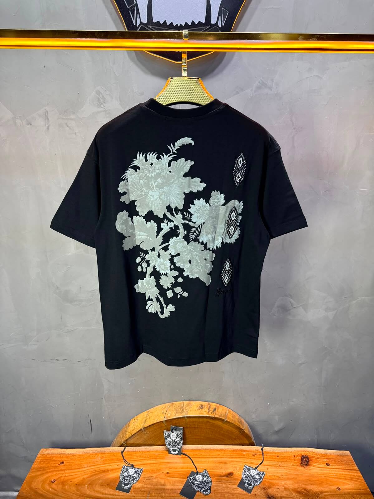 T-Shirt Oversize Urbanity Floral Baroque — Noir 5121