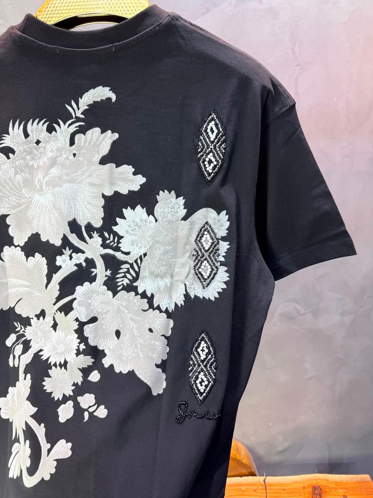 T-Shirt Oversize Urbanity Floral Baroque — Noir 5121