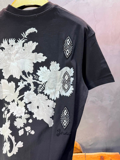 T-Shirt Oversize Urbanity Floral Baroque — Noir 5121