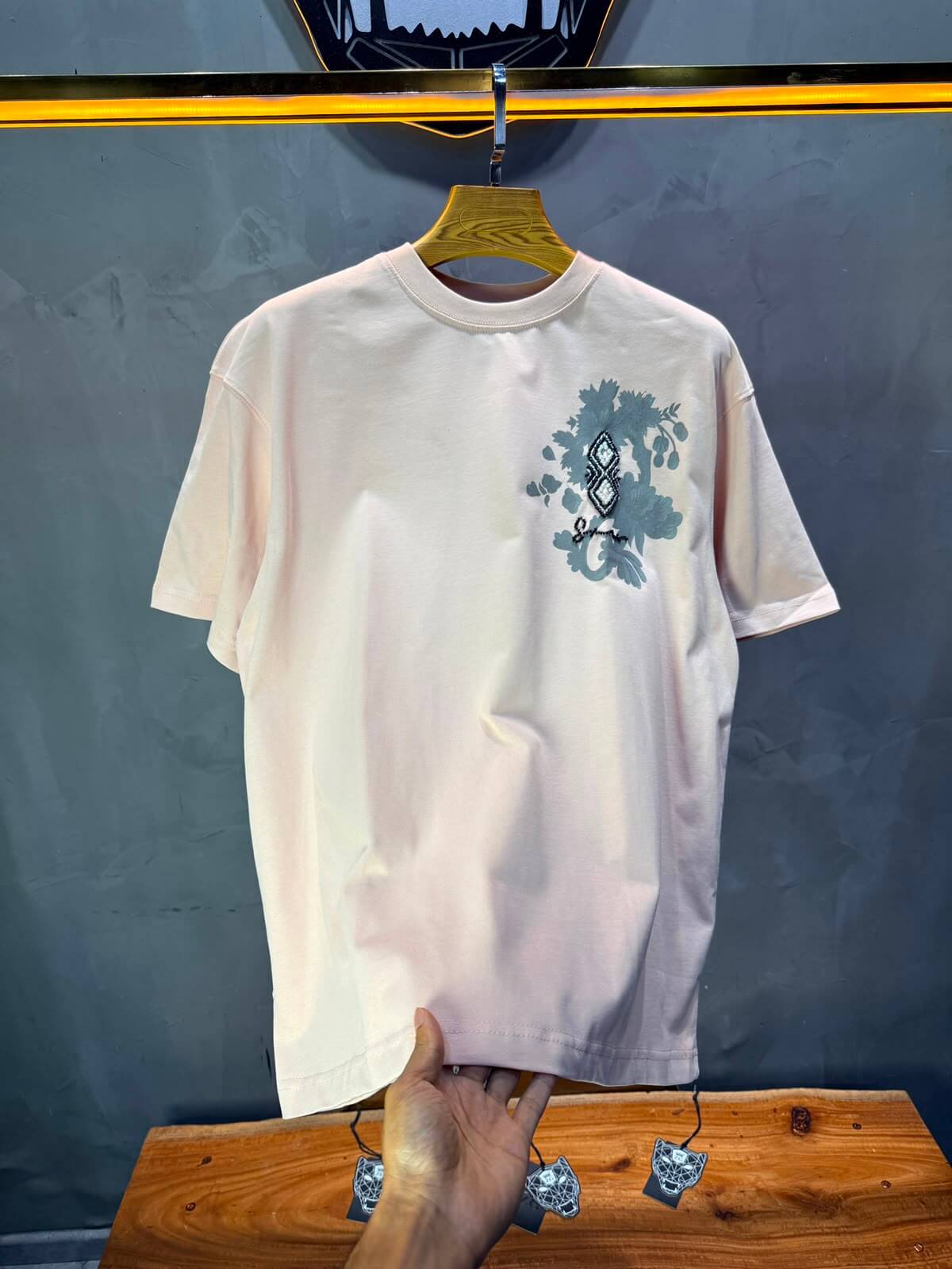 T-Shirt Oversize Urbanity Floral Baroque — Rose 5121