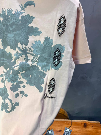 T-Shirt Oversize Urbanity Floral Baroque — Rose 5121