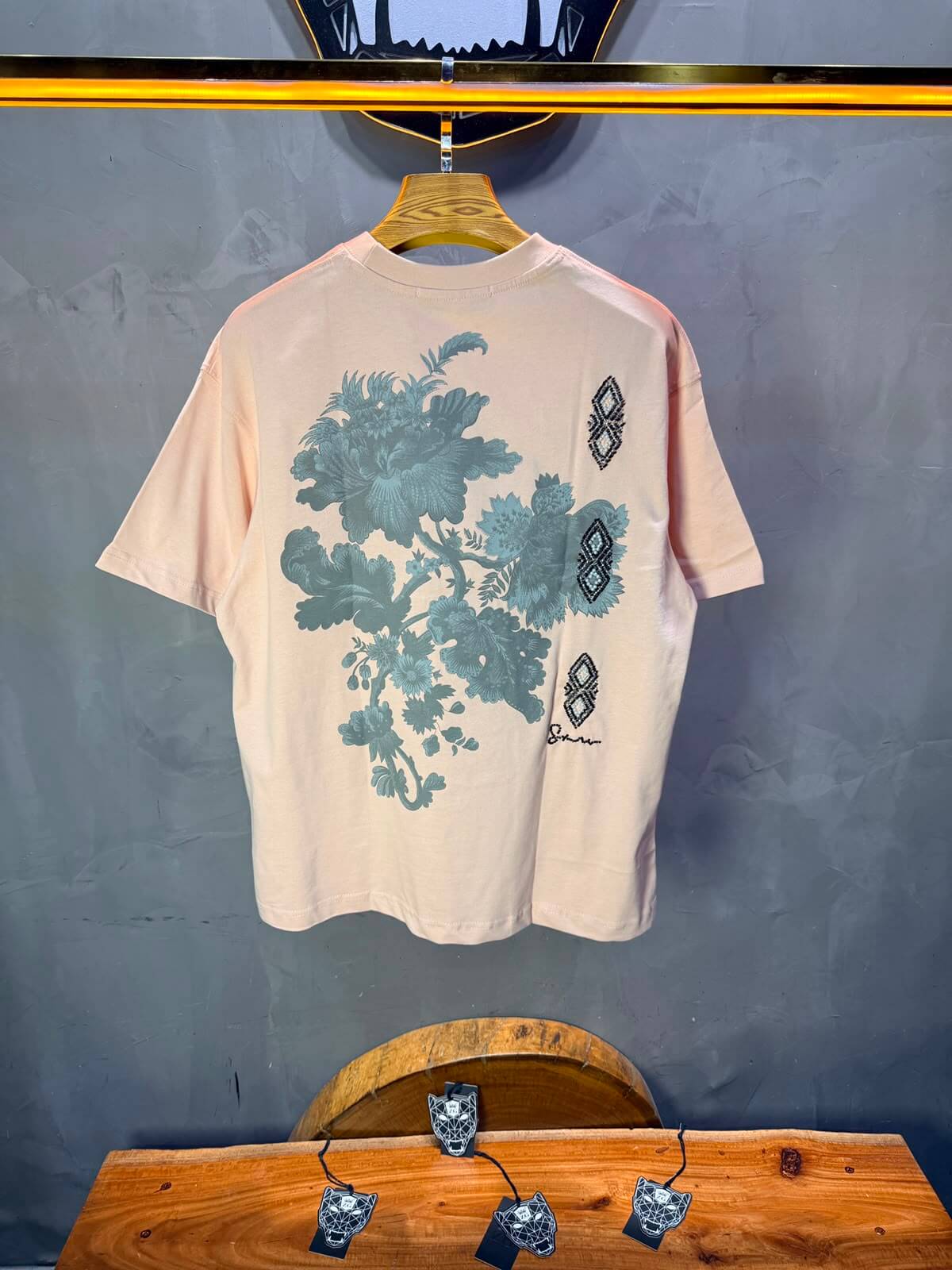 T-Shirt Oversize Urbanity Floral Baroque — Rose 5121