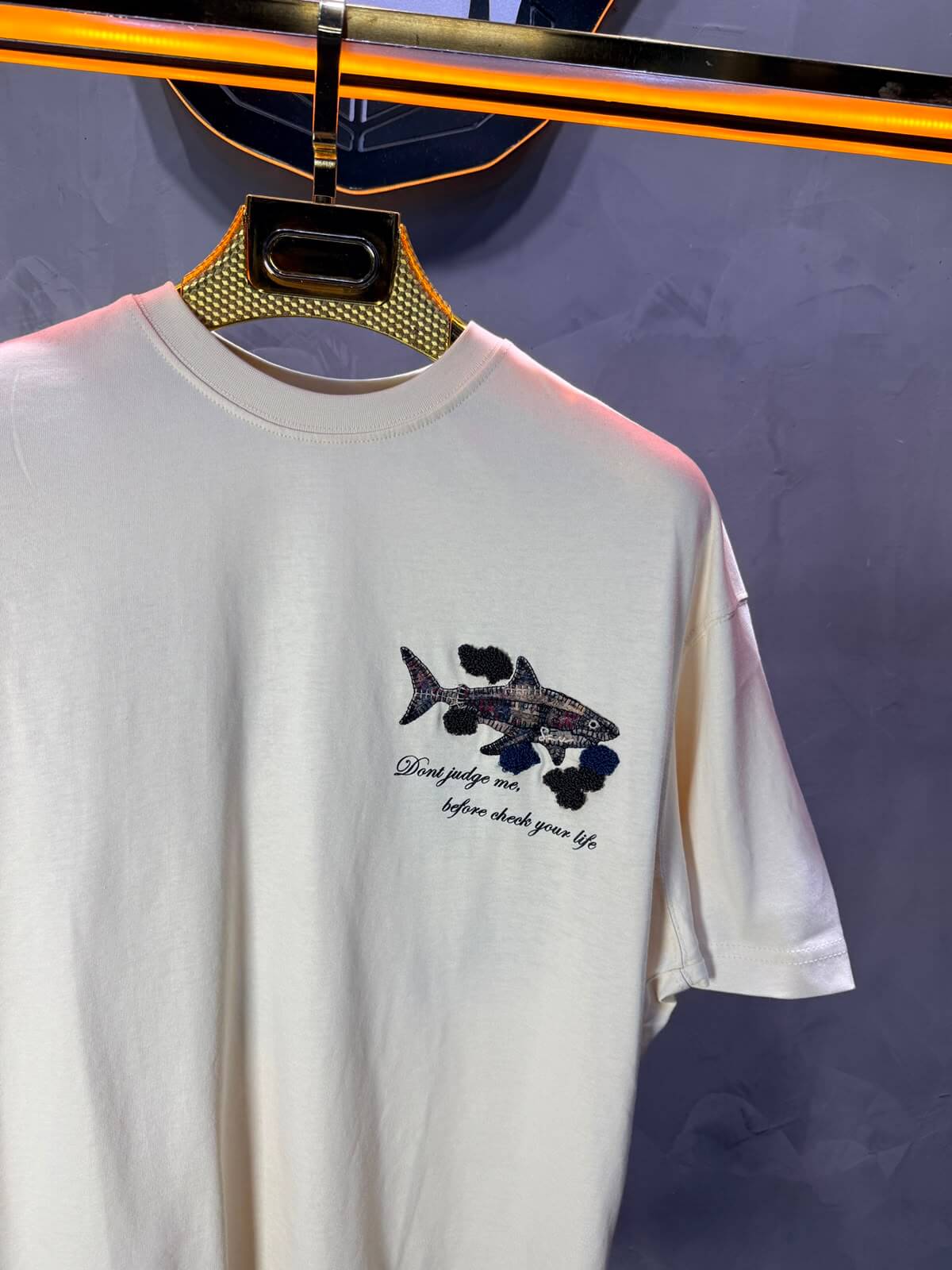 T-Shirt Oversize  Don’t Judge Me — Beige 5169