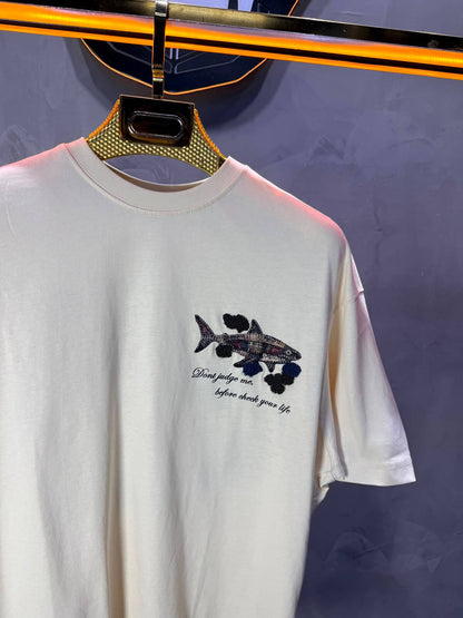 T-Shirt Oversize  Don’t Judge Me — Beige 5169