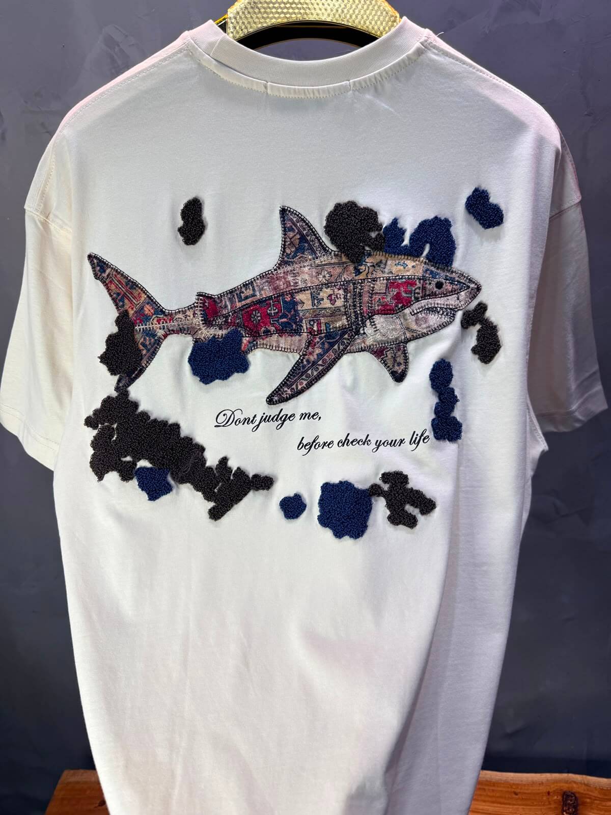 T-Shirt Oversize  Don’t Judge Me — Beige 5169