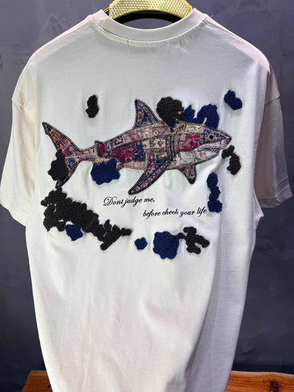 T-Shirt Oversize  Don’t Judge Me — Beige 5169