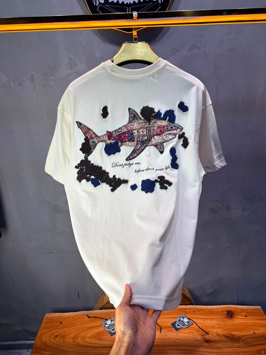 T-Shirt Oversize  Don’t Judge Me — Beige 5169