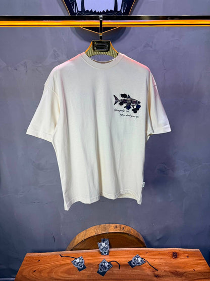 T-Shirt Oversize  Don’t Judge Me — Beige 5169