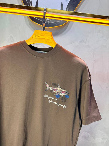 T-Shirt Oversize  Don’t Judge Me — Brown 5169