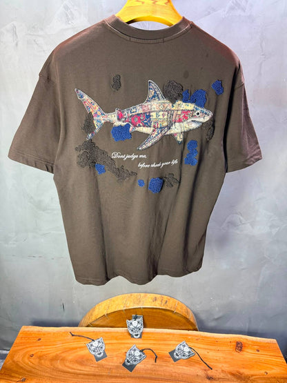 T-Shirt Oversize  Don’t Judge Me — Brown 5169