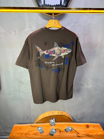 T-Shirt Oversize  Don’t Judge Me — Brown 5169