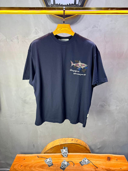 T-Shirt Oversize  Don’t Judge Me — Navy Blue 5169