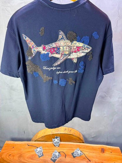 T-Shirt Oversize  Don’t Judge Me — Navy Blue 5169