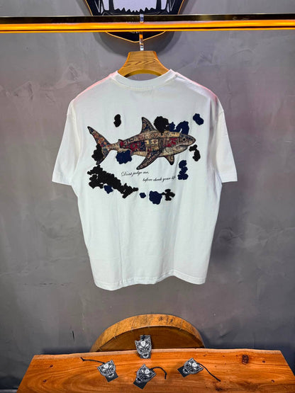 T-Shirt Oversize  Don’t Judge Me — Blanc 5169