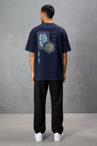 T-Shirt Oversize Receive — Navy Blue 5098