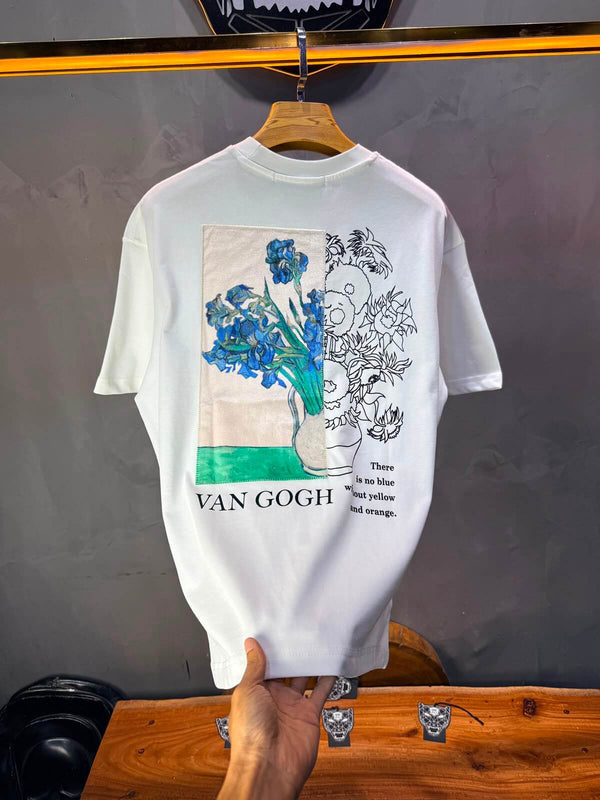 T-Shirt Van Gogh Irises — Blanc 5141